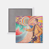 Portrait von Felix Feneon, Signac Magnet (Vorderseite/Rückseite)