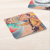 Portrait von Felix Feneon, Signac Rechteckiger Pappuntersetzer (angewinkelt)