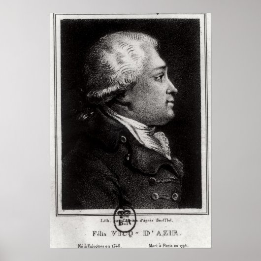 Portrait von Felix Vicq d'Azyr Poster (Vorne)