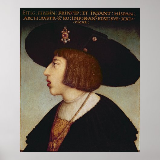 Portrait von Ferdinand I., Kaiser von Heiligen Röm Poster (Vorne)