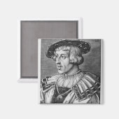 Portrait von Ferdinand I. von Habsburg, 1531 Magnet (Vorderseite/Rückseite)