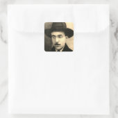 Portrait von Fernando Pessoa Quadratischer Aufkleber (Tasche)