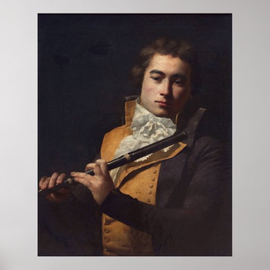 Portrait von Flutist Devienne Poster (Vorne)