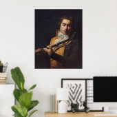 Portrait von Flutist Devienne Poster (Heimbüro)