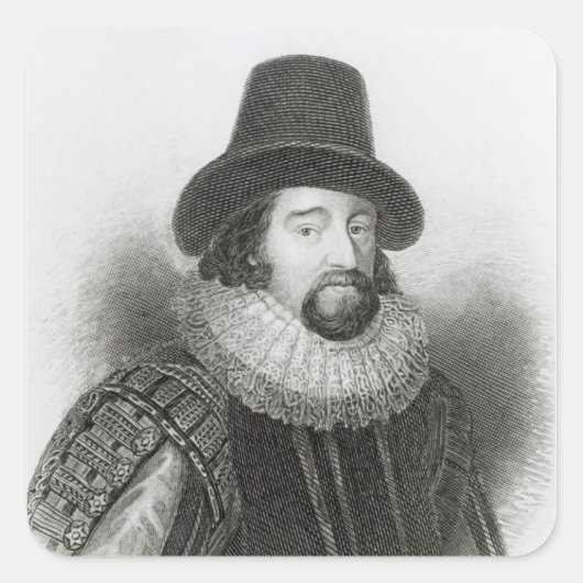 Portrait von Francis Bacon Quadratischer Aufkleber (Vorderseite)