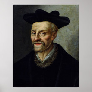 Portrait von Francois Rabelais Poster