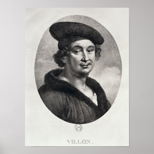 Portrait von Francois Villon Poster (Vorne)