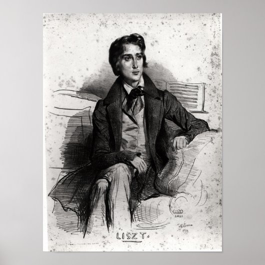 Portrait von Franz Liszt August 1832 Poster (Vorne)