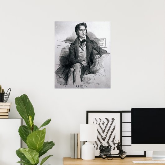 Portrait von Franz Liszt August 1832 Poster (Heimbüro)