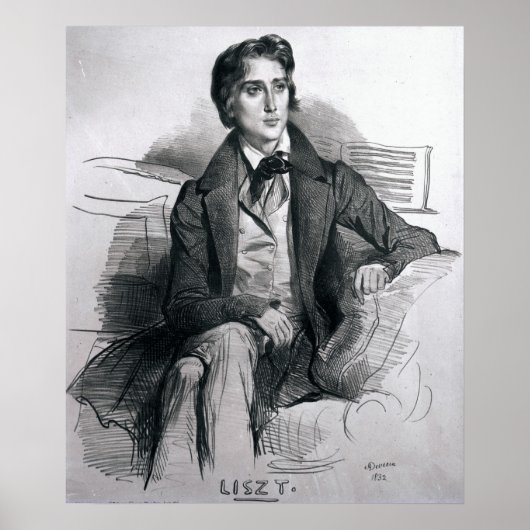 Portrait von Franz Liszt August 1832 Poster (Vorne)