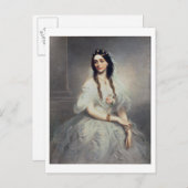 Portrait von Frau C.W.Stoughton (d.1907), Three-qu Postkarte (Vorne/Hinten)