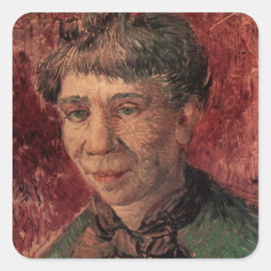 Portrait von Frau Madame Tanguy, Vincent van Gogh Quadratischer Aufkleber