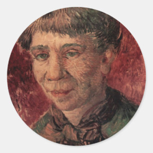 Portrait von Frau Madame Tanguy, Vincent van Gogh Runder Aufkleber
