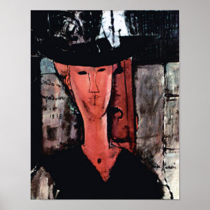Portrait von Frau Pompadour, Modigliani Poster