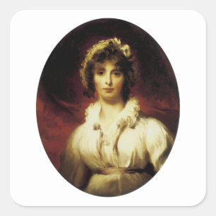 Portrait von Frau Robert Burne-Jones Quadratischer Aufkleber