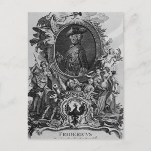 Portrait von Frederick II , graviert von Johann Postkarte
