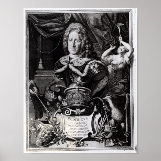 Portrait von Frederick William I Poster (Vorne)