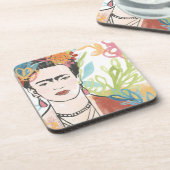 Portrait von Frida Kahlo Getränkeuntersetzer (Linke Seite)