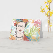 Portrait von Frida Kahlo Karte (Gelbe Blume)