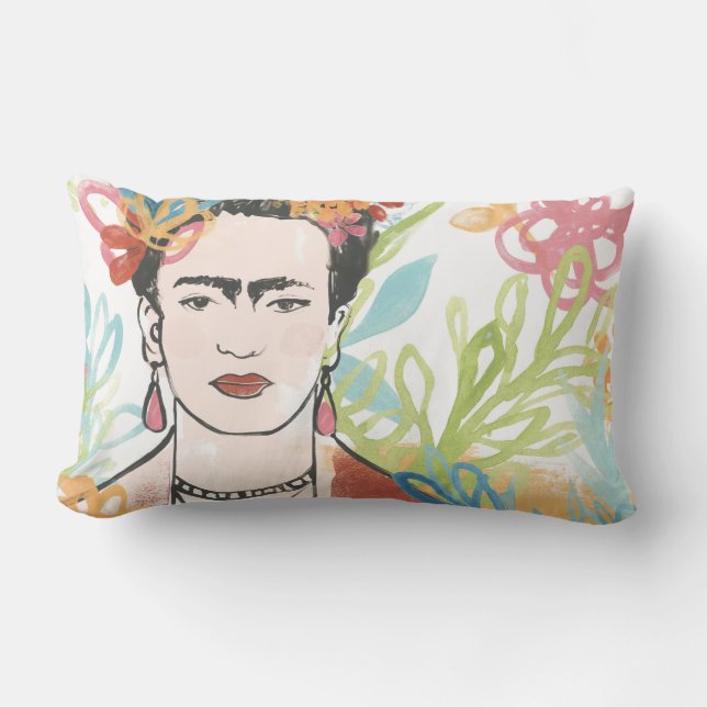 Portrait von Frida Kahlo Lendenkissen (Vorderseite)