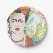 Portrait von Frida Kahlo Pappteller (Vorderseite)