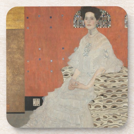 Portrait von Fritza Riedler von Gustav Klimt Getränkeuntersetzer (Vorderseite)