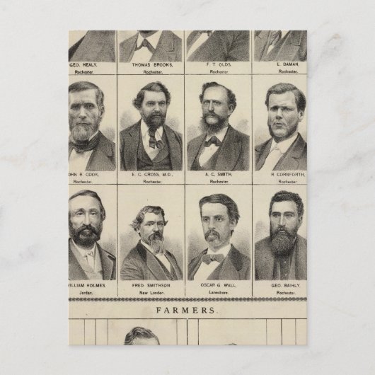 Portrait von frühen Siedlern und Bauern, Minnesota Postkarte (Vorderseite)