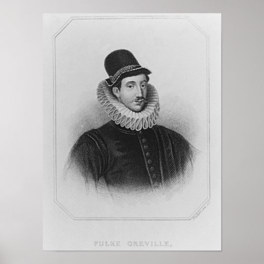 Portrait von Fulke Greville 1. Baron Brooke Poster (Vorne)