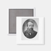Portrait von Fyodor Mikhailowitsch Dostojewski Magnet (Vorderseite/Rückseite)