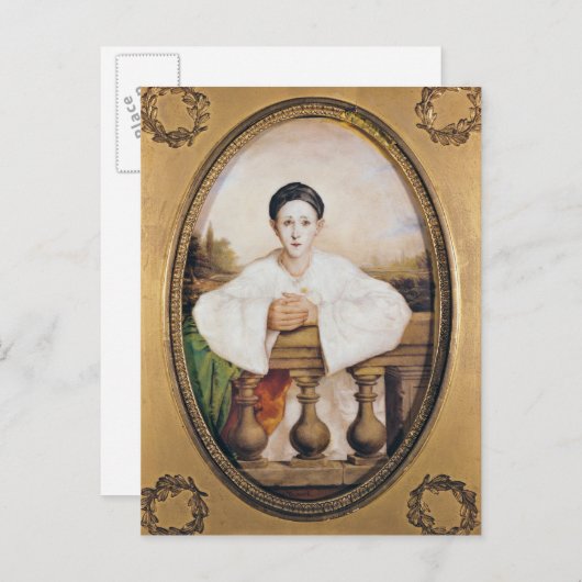 Portrait von Gaspard Deburau als Pierrot, c.1815 Postkarte (Vorne/Hinten)