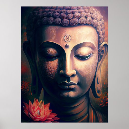 Portrait von Gautam Buddha Art Poster (Vorne)