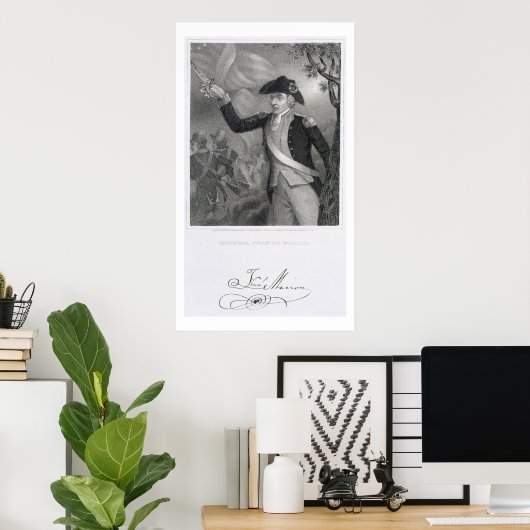 Portrait von General Francis Marion im Gefecht Poster (Heimbüro)