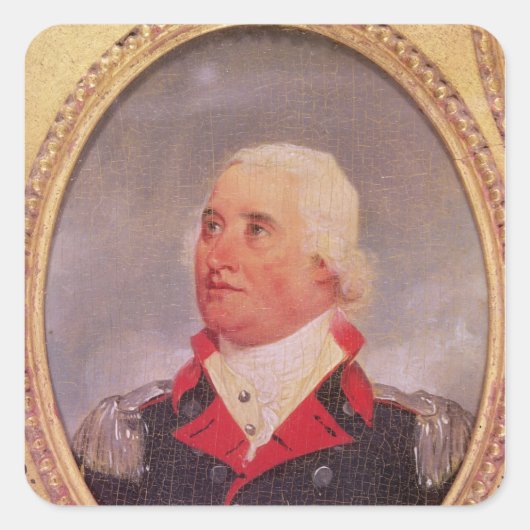 Portrait von Generalmajor Charles C. Pinckney Quadratischer Aufkleber (Vorderseite)