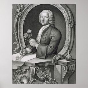 Portrait von Georg Dionysius Ehret (1710-70), Grav Poster