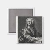 Portrait von Georg Philipp Telemann Magnet (Vorderseite/Rückseite)