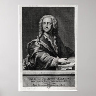 Portrait von Georg Philipp Telemann Poster