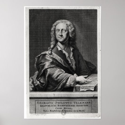 Portrait von Georg Philipp Telemann Poster (Vorne)