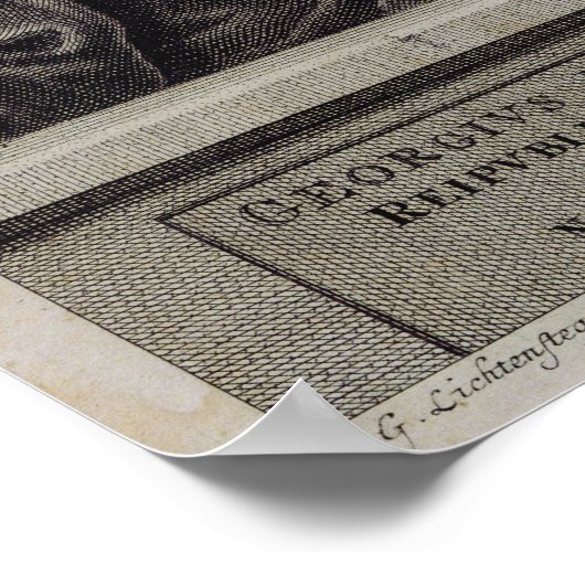 Portrait von Georg Philipp Telemann Poster (Ecke)