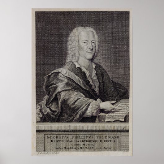 Portrait von Georg Philipp Telemann Poster (Vorne)