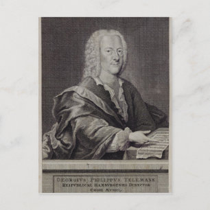 Portrait von Georg Philipp Telemann Postkarte