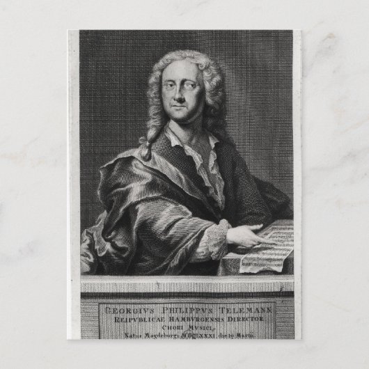 Portrait von Georg Philipp Telemann Postkarte (Vorderseite)