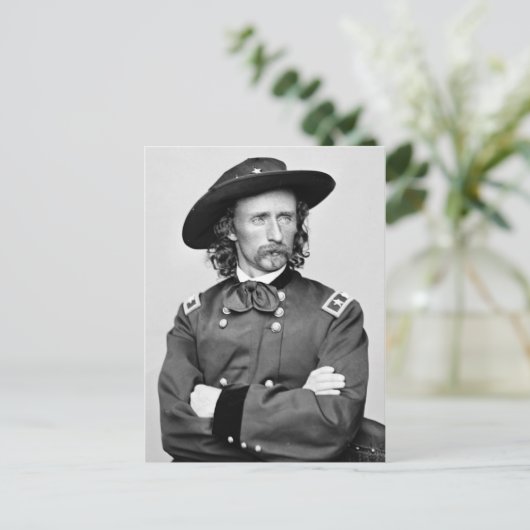 Portrait von George Armstrong Custer Postkarte (Stehend Vorderseite)
