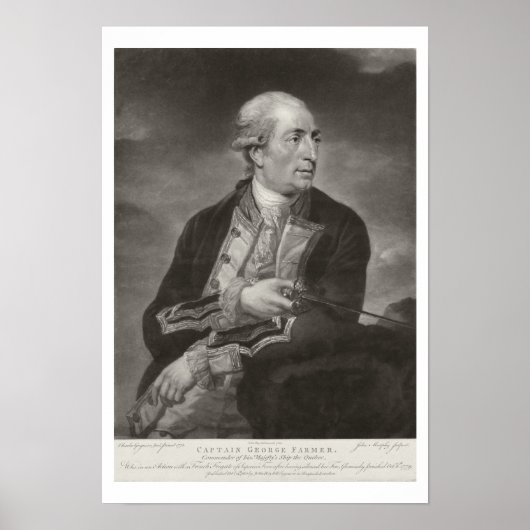Portrait von George Bauer (1732-79) Kapitän von HM Poster (Vorne)
