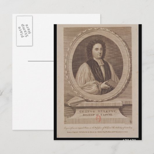 Portrait von George Berkeley Bishop Postkarte (Vorne/Hinten)