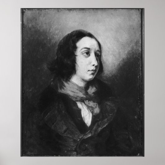 Portrait von George Sand, 1838 Poster (Vorne)