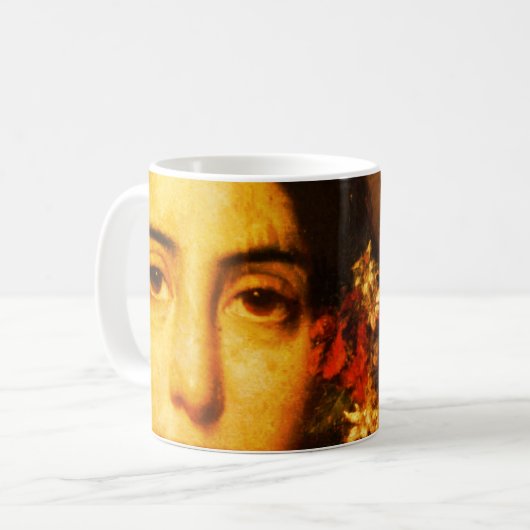 Portrait von George Sand von Auguste Charpentier Kaffeetasse (Vorderseite Links)