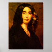Portrait von George Sand von Auguste Charpentier Poster (Vorne)