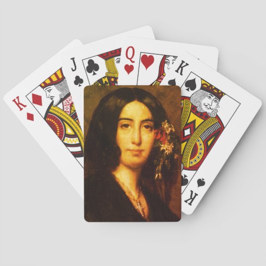 Portrait von George Sand von Auguste Charpentier Spielkarten (Rückseite)
