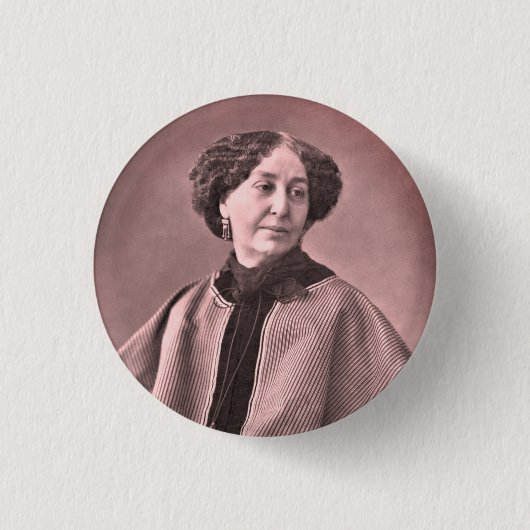 Portrait von George Sand von Nadar Button (Vorderseite)