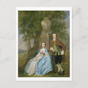 Portrait von George und Margaret Rogers, c.1748-50 Postkarte
